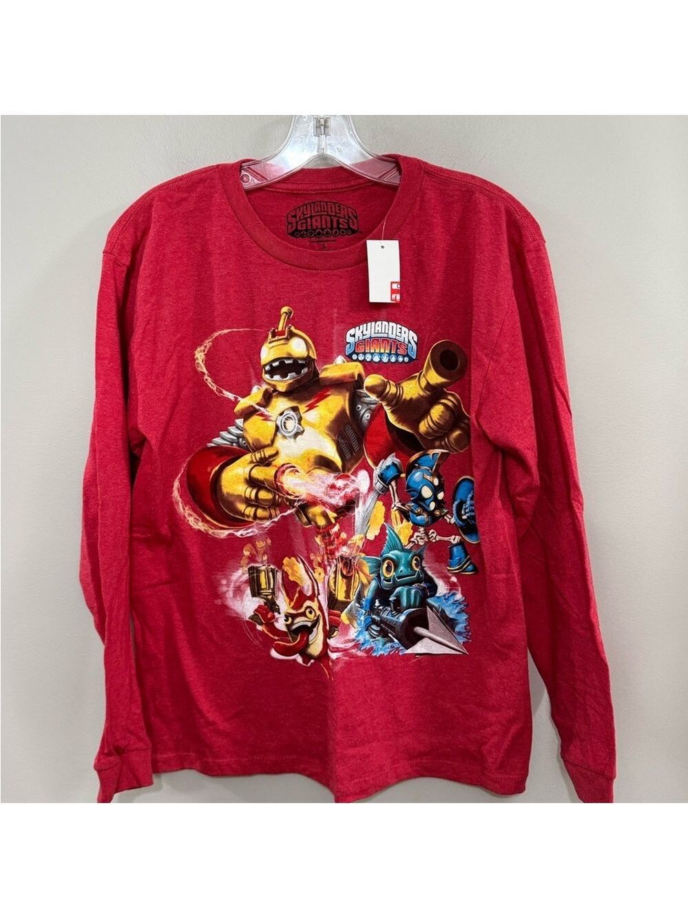 NWT Boys Skylanders Giants Red Graphic Long Sleeve Shirt. Size L